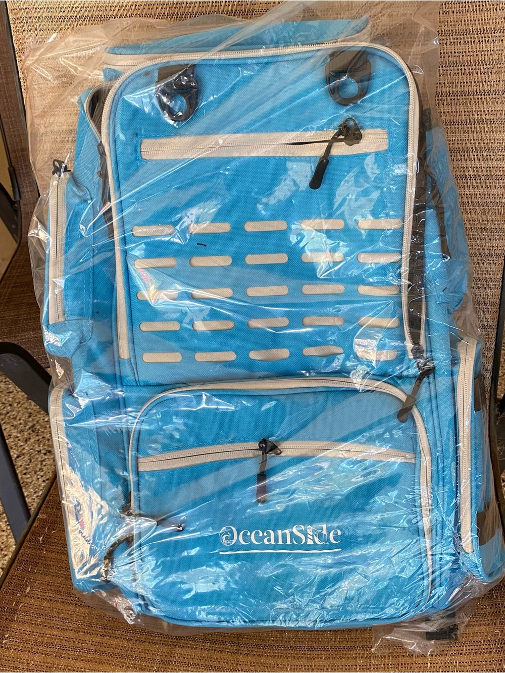 Men’s Bright Turquoise Blue Fishing Gear Backpack -